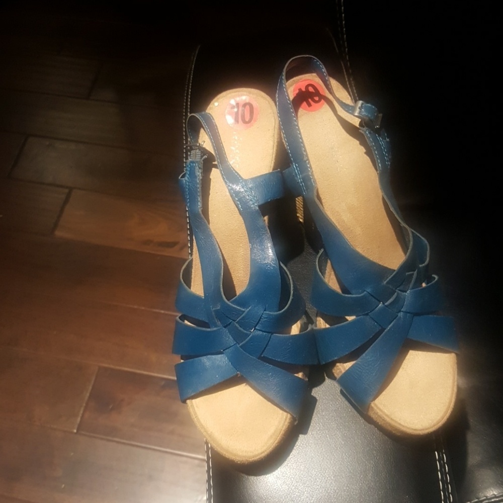 Teal blue sandals